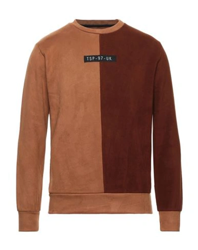 Shop Three Stroke Man Sweatshirt Brown Size Xl Polyester