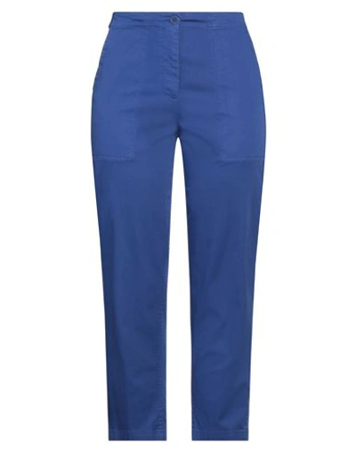 Shop Aspesi Woman Pants Blue Size 6 Cotton, Elastane