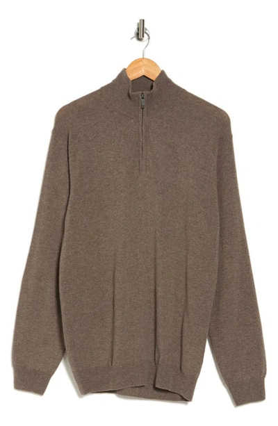 Shop Rodd & Gunn Cashmere Merino Half-zip Sweater In Fawn
