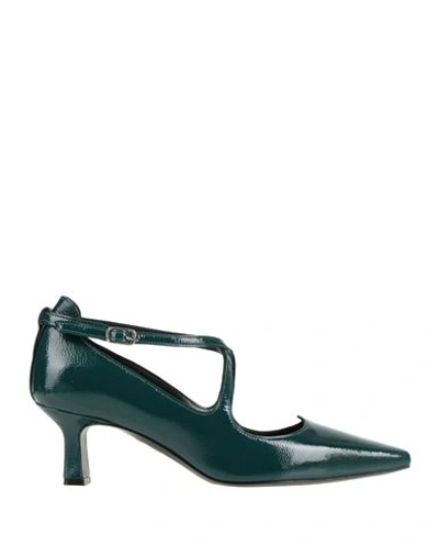 Shop The Seller Woman Pumps Deep Jade Size 8 Soft Leather In Green