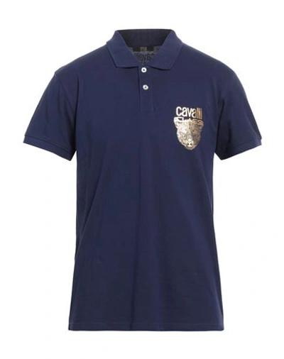 Shop Cavalli Class Man Polo Shirt Blue Size Xl Cotton