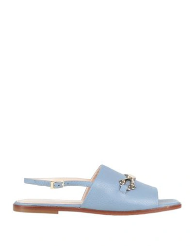 Shop Pollini Woman Sandals Pastel Blue Size 7 Soft Leather