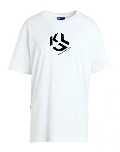 Shop Karl Lagerfeld Jeans Klj Regular Monogram Sslv Tee Man T-shirt White Size M Organic Cotton