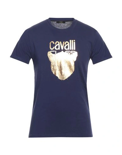 Shop Cavalli Class Man T-shirt Blue Size Xxl Cotton