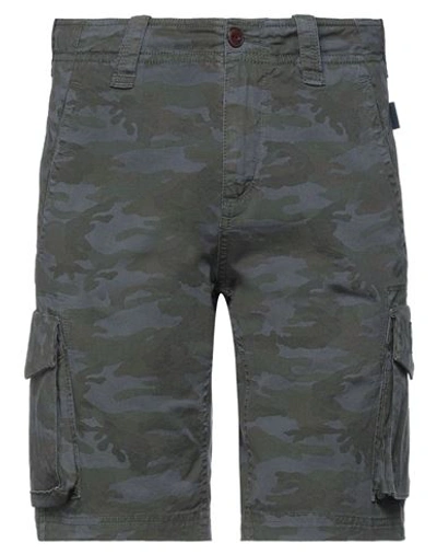 Shop Three Stroke Man Shorts & Bermuda Shorts Lead Size 31 Cotton, Elastane In Grey