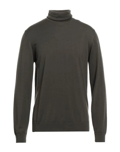 Alpha Studio Man Turtleneck Lead Size 46 Merino Wool In Green