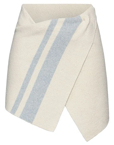 Shop Jacquemus Woman Mini Skirt Cream Size 2 Cotton, Polyamide, Viscose In White