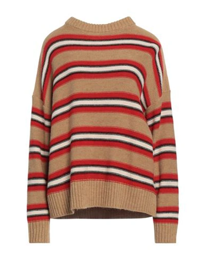 Shop Kate By Laltramoda Woman Sweater Camel Size S Polyacrylic, Wool, Viscose, Alpaca Wool In Beige
