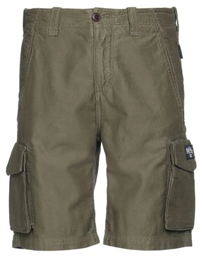 Shop Three Stroke Man Shorts & Bermuda Shorts Military Green Size 32 Cotton