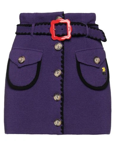 Cormio Woman Mini Skirt Purple Size M Wool In Purple