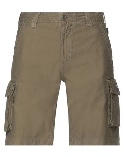Shop Three Stroke Man Shorts & Bermuda Shorts Military Green Size 33 Cotton