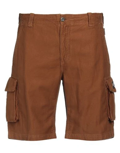 Shop Three Stroke Man Shorts & Bermuda Shorts Tan Size 29 Cotton In Brown