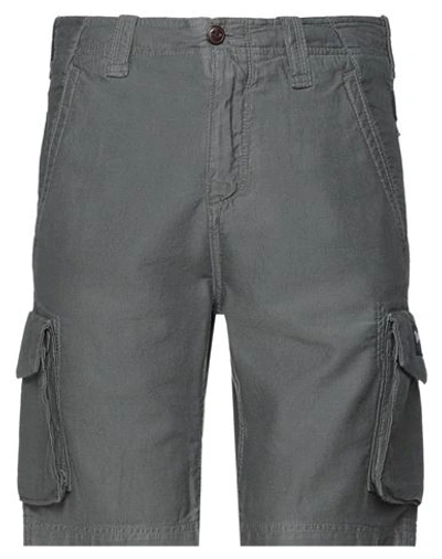 Shop Three Stroke Man Shorts & Bermuda Shorts Lead Size 30 Cotton In Grey