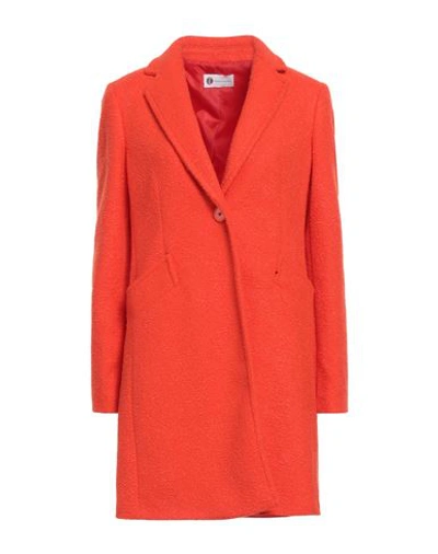 Shop Diana Gallesi Woman Coat Orange Size 8 Polyester