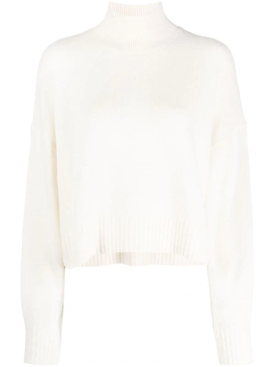 Shop Theory Cropped Turtleneck In Cashmere In Ivory