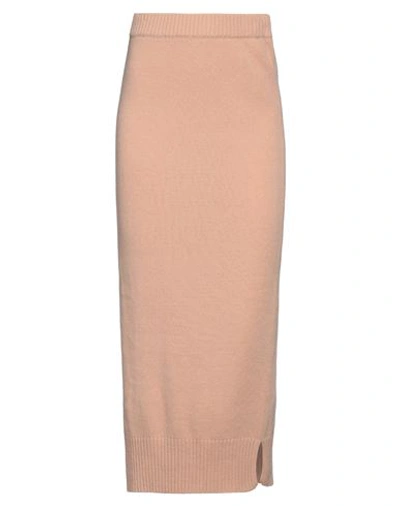 Shop Solotre Woman Midi Skirt Blush Size 6 Wool In Pink