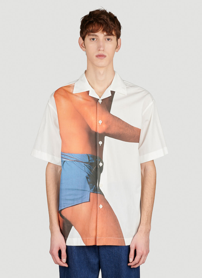 Shop Jw Anderson Profile Print Short-sleeve Shirt In White