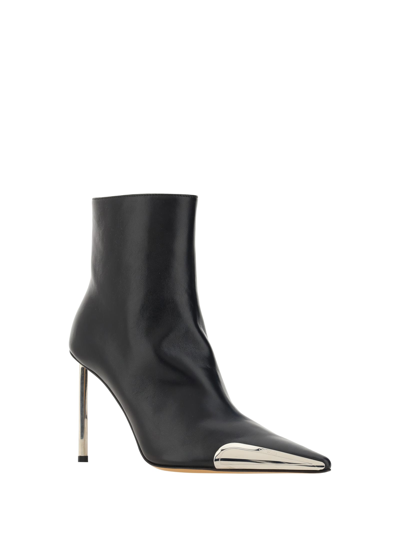 Shop Off-white Heeled Ankle Boots In Black Silv
