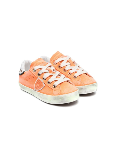 Shop Philippe Model Sneakers With Logo In Orange