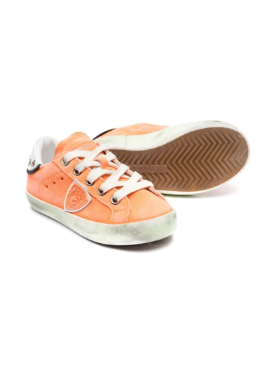 Shop Philippe Model Sneakers With Logo In Orange