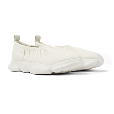 Camper Karst Leather Ballerina Shoes In White