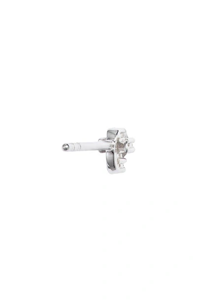 Meira T Diamond Cross Stud Earrings In White