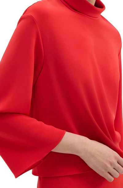 Theory Admiral Roll Neck Crepe Sweater In Geranium