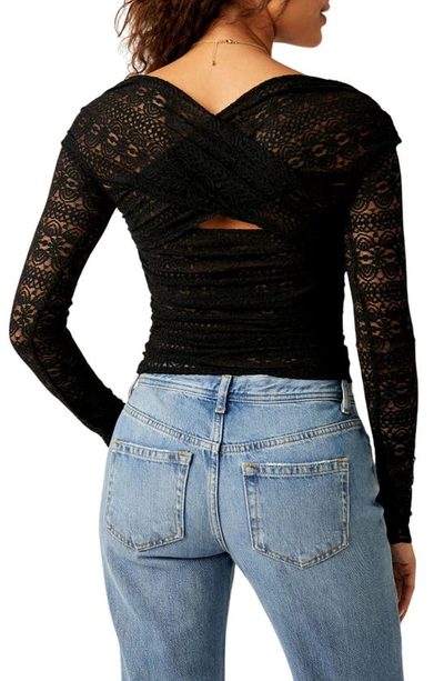 Shop Free People Hold Me Closer Lace Off The Shoulder Crop Top In Black