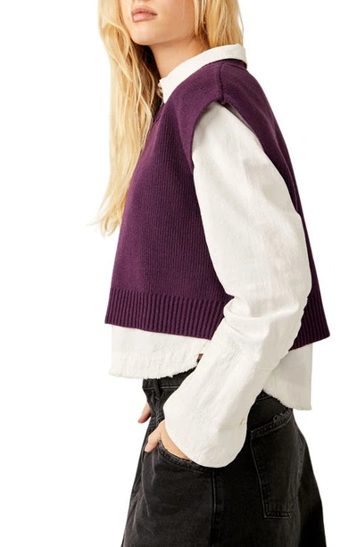 Shop Free People Easy Street Sweater Vest In Potenet Purple