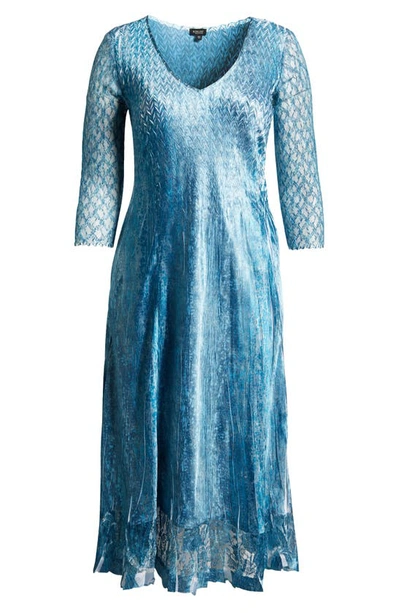 Shop Komarov Lace Sleeve Charmeuse Cocktail Dress In Velvet Stone