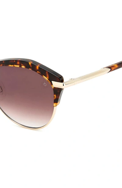 Shop Rag & Bone 55mm Gradient Round Sunglasses In Havana/ Burgundy Shaded