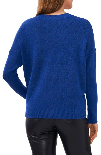 Vince Camuto Exposed Seam Crewneck Sweater In Blue