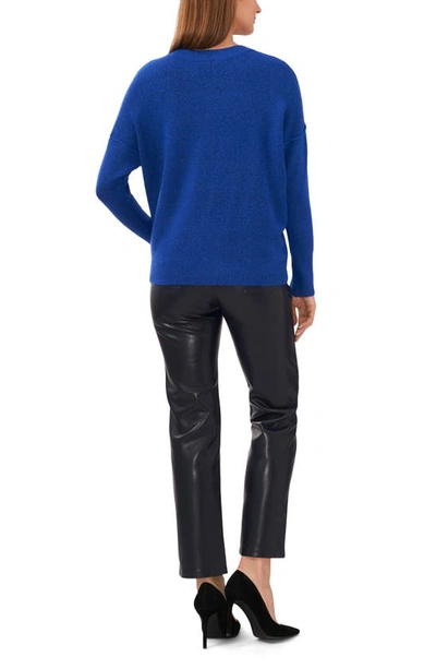 Vince Camuto Exposed Seam Crewneck Sweater In Blue