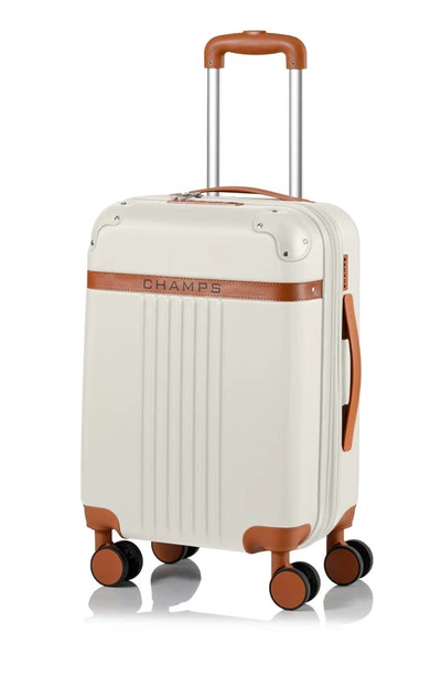 Shop Champs Vintage Carry-on Hardside Spinner In Ivory