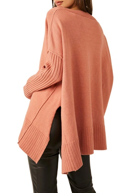 Shop Free People Orion A-line Tunic Sweater In Lightest Rose