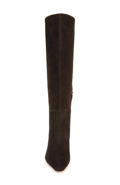 Sam Edelman Sylvia Womens Suede Tall Knee-high Boots In Chocolate Brown