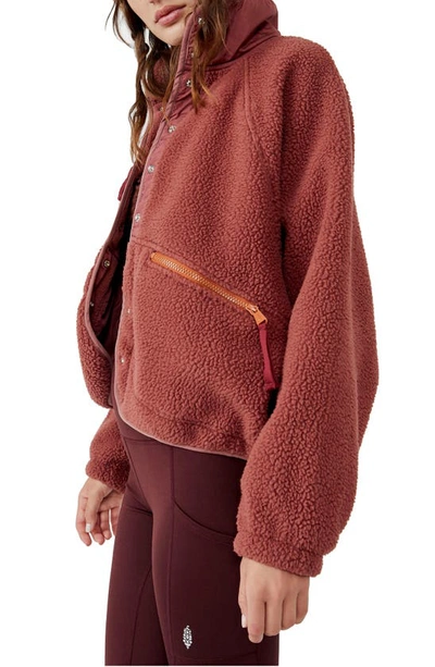 Fp Movement Free People  Hit The Slopes Fleece Jacket In Henna
