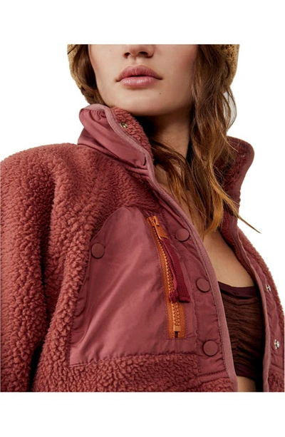 Fp Movement Free People  Hit The Slopes Fleece Jacket In Henna