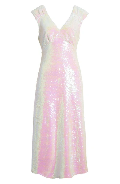 Shop Adelyn Rae Konnie Sequin Midi Dress In Iridescent