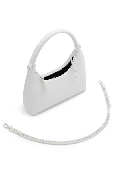 Shop Aldo Yvanax Croc Embossed Faux Leather Top Handle Bag In White