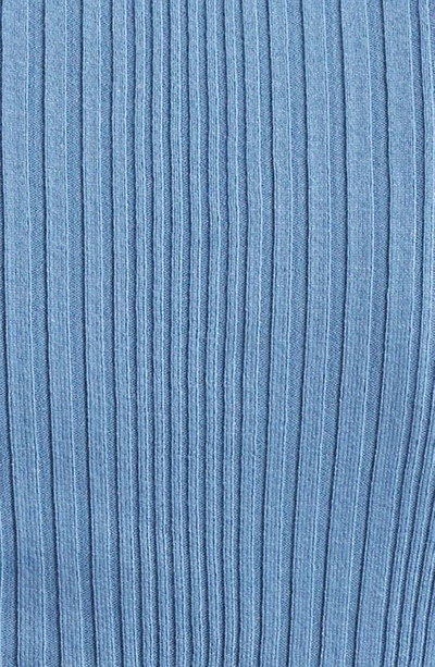 Shop Veronica Beard Vinny Rib Turtleneck Pullover In Oxford Blue