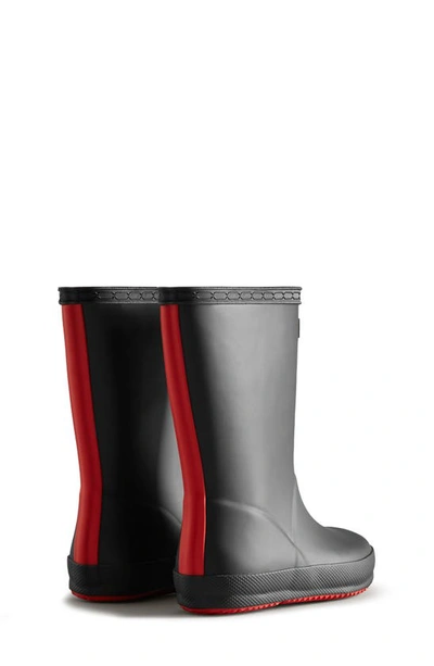Shop Hunter First Classic Waterproof Rain Boot In Black / Logo Red