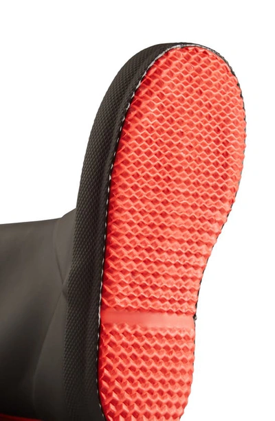 Shop Hunter First Classic Waterproof Rain Boot In Black / Logo Red
