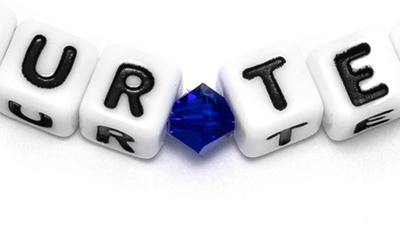 Little Words Project Evil Eye Custom Beaded Stretch Bracelet In Crystal Blue