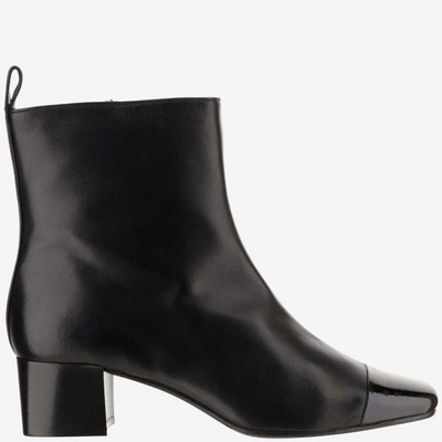 Shop Carel Paris Leather And Patent Ankle Boot In Nero