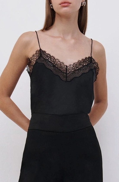 Shop Simkhai Erika Stretch Silk Camisole In Black