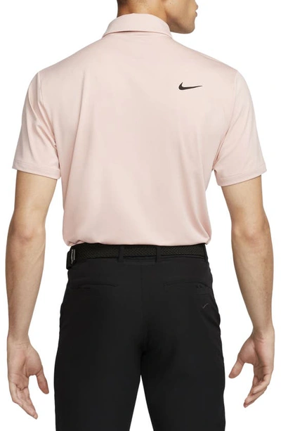Shop Nike Dri-fit Tour Solid Golf Polo In Pink Oxford/ Black