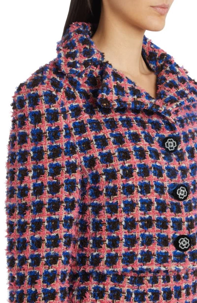 Shop Etro Metallic Bouclé Tweed Crop Jacket In 0650 - Rosa