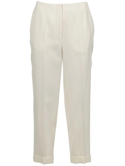 Alexander Mcqueen Cropped Trousers In White