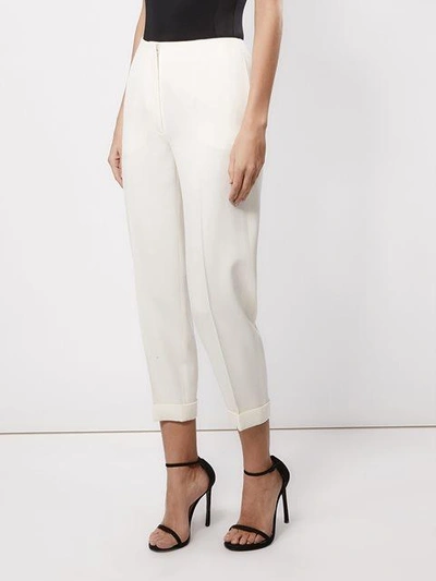 Shop Alexander Mcqueen Cropped Trousers In White